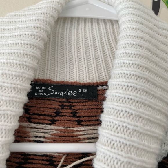 Simplee Tribal Turtle Neck Sweater Dress Without Belt SizeL - Picture 5 of 6